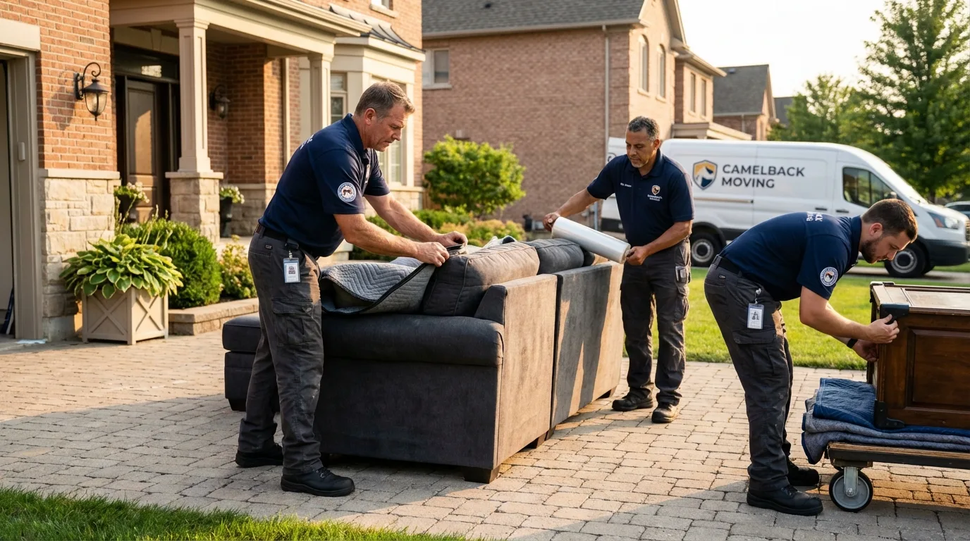 Large estate moving crew wrapping furniture in Hammond, IN